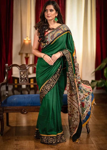 GREEN KALAMKARI SAREE