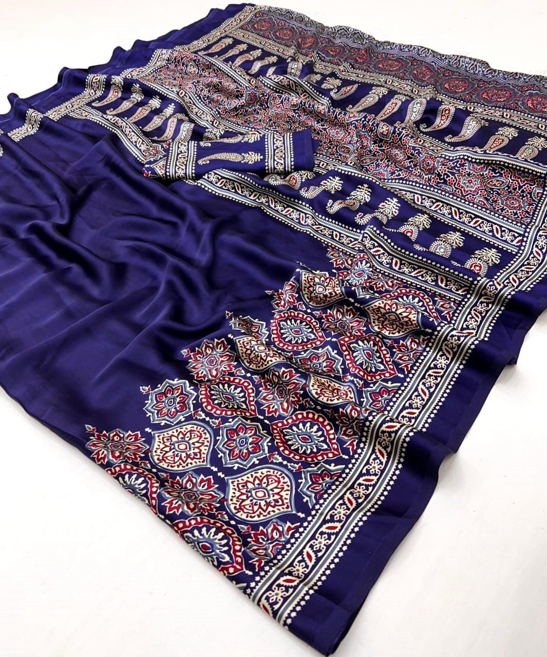 AJRAKH PALLU SAREE