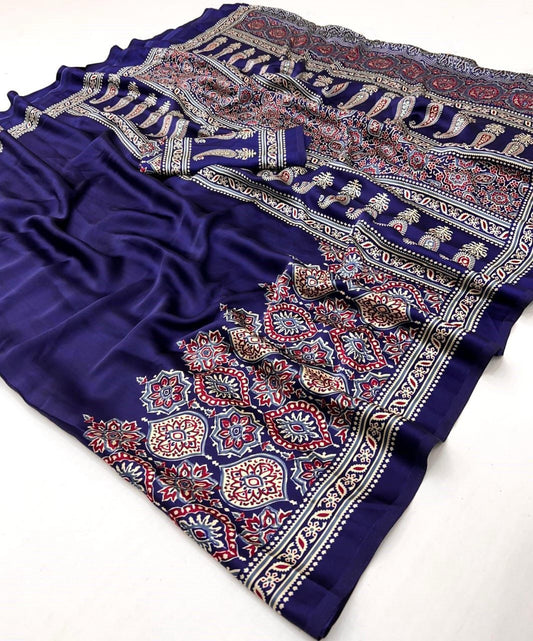 AJRAKH PALLU SAREE