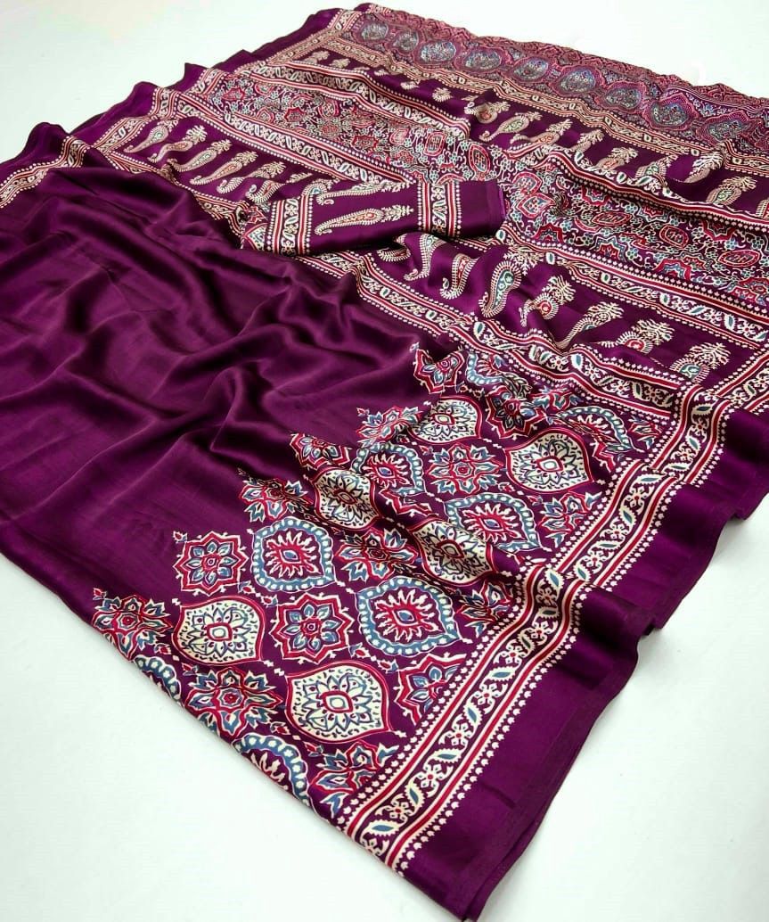 AJRAKH PALLU SAREE