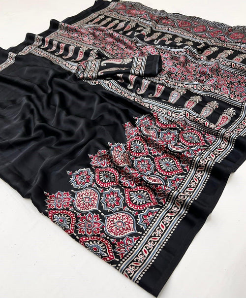 AJRAKH PALLU SAREE