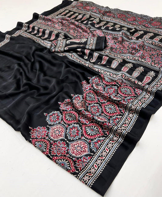 AJRAKH PALLU SAREE