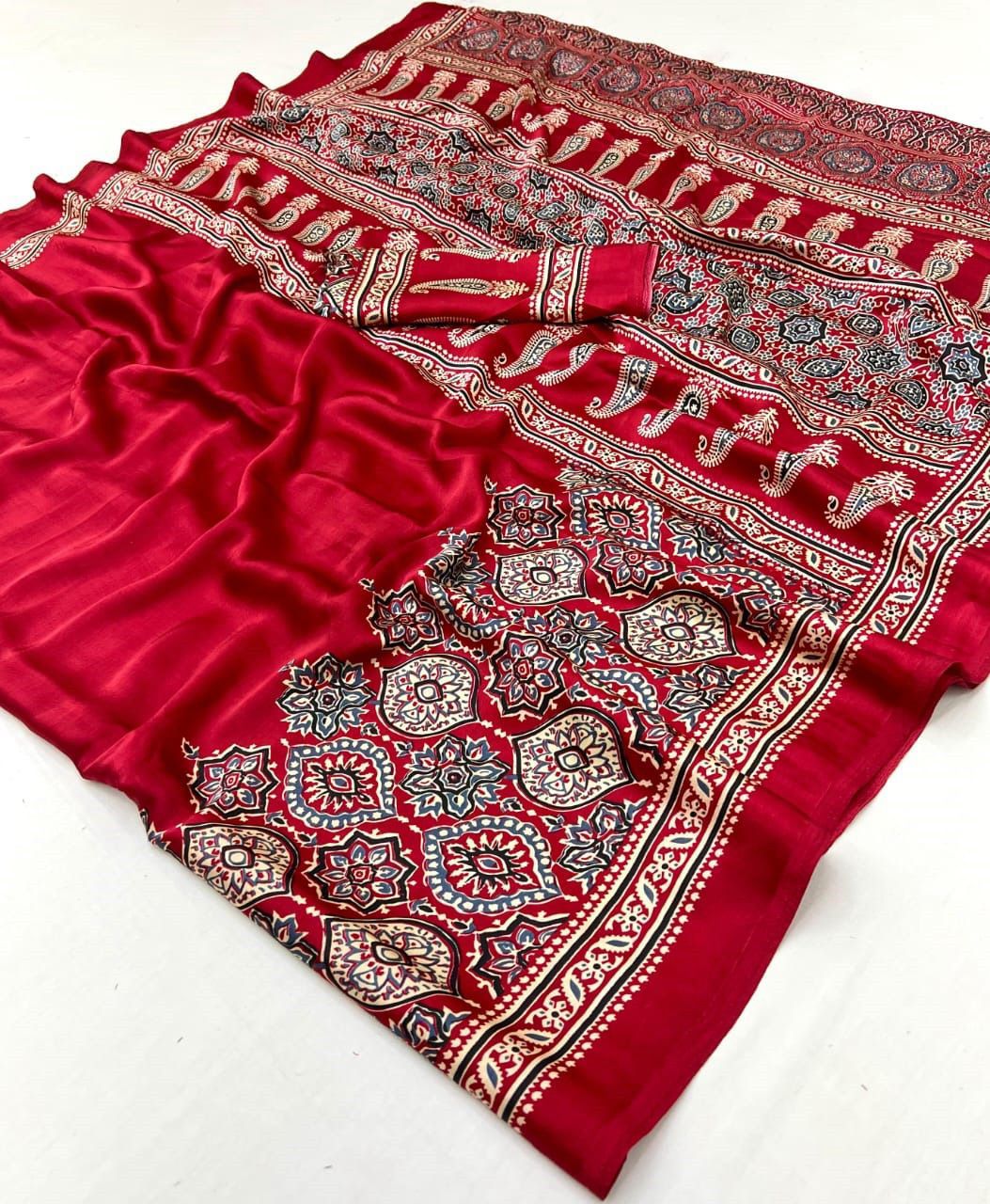 AJRAKH PALLU SAREE