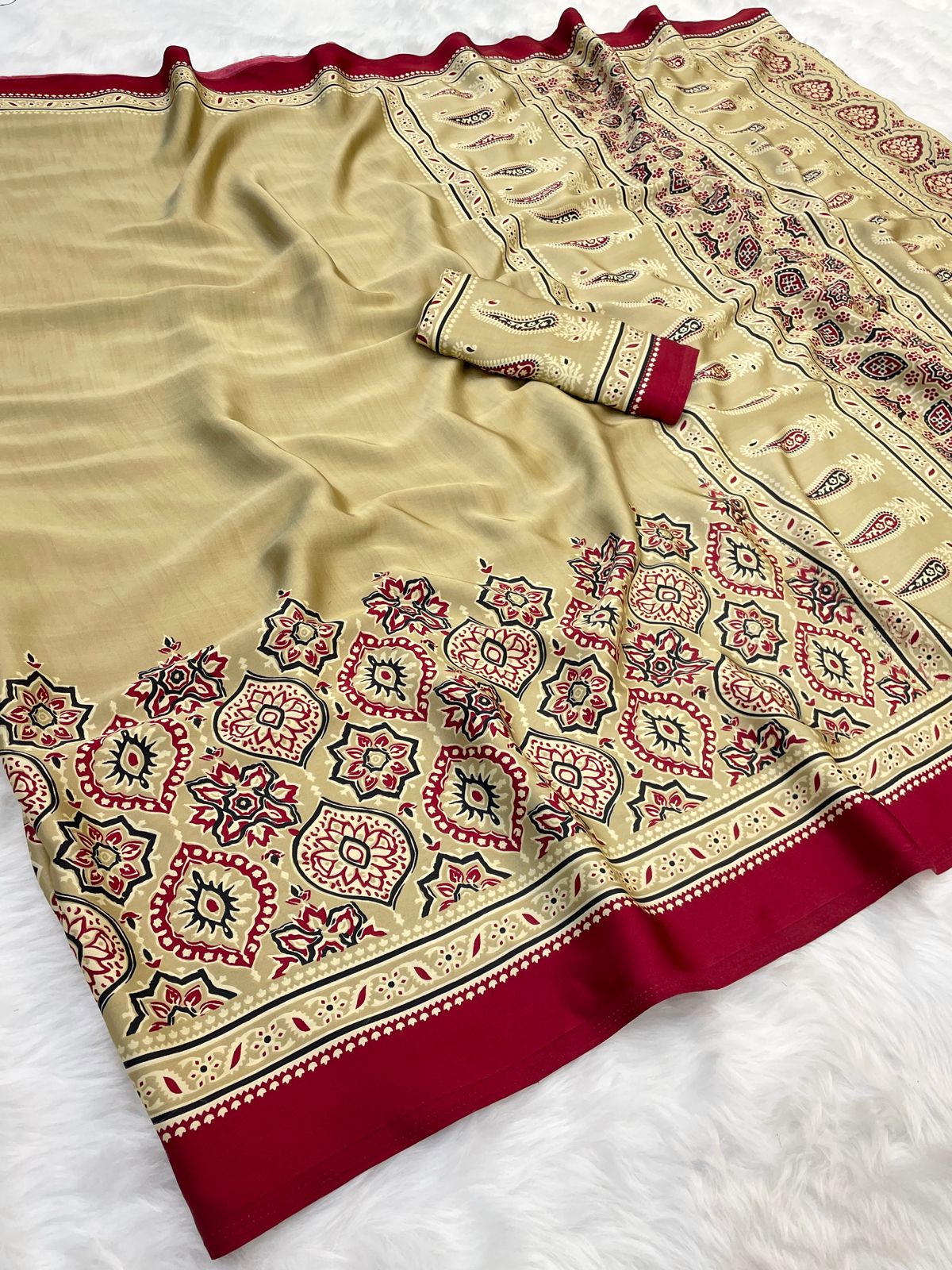 AJRAKH PALLU SAREE
