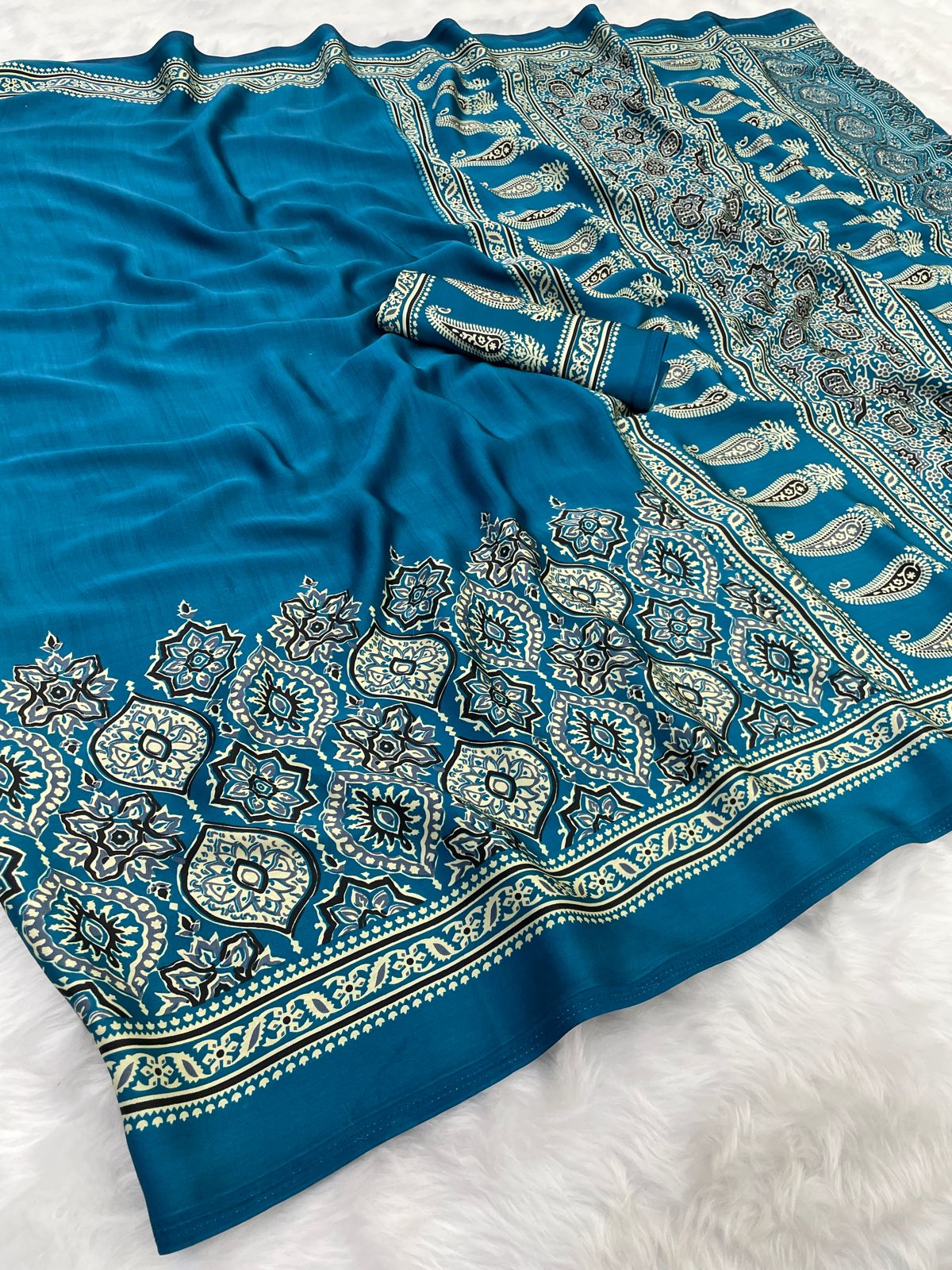 AJRAKH PALLU SAREE