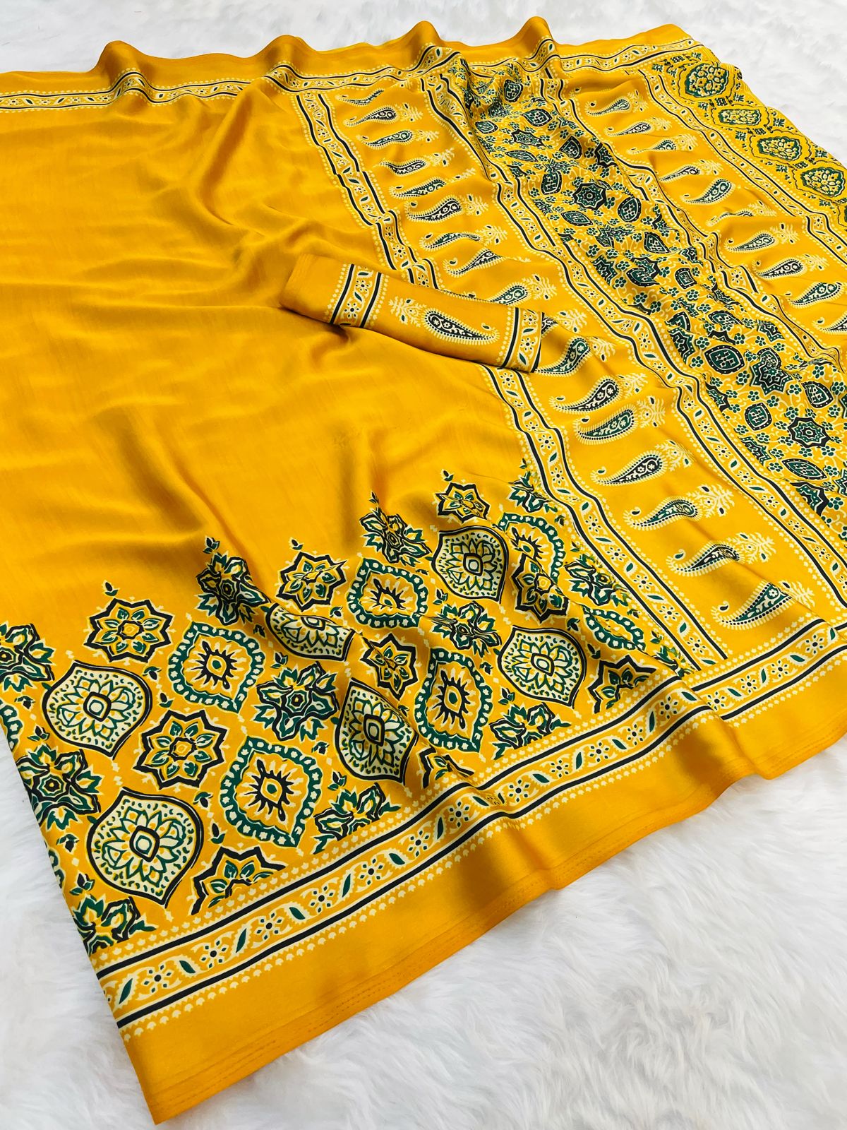 AJRAKH PALLU SAREE